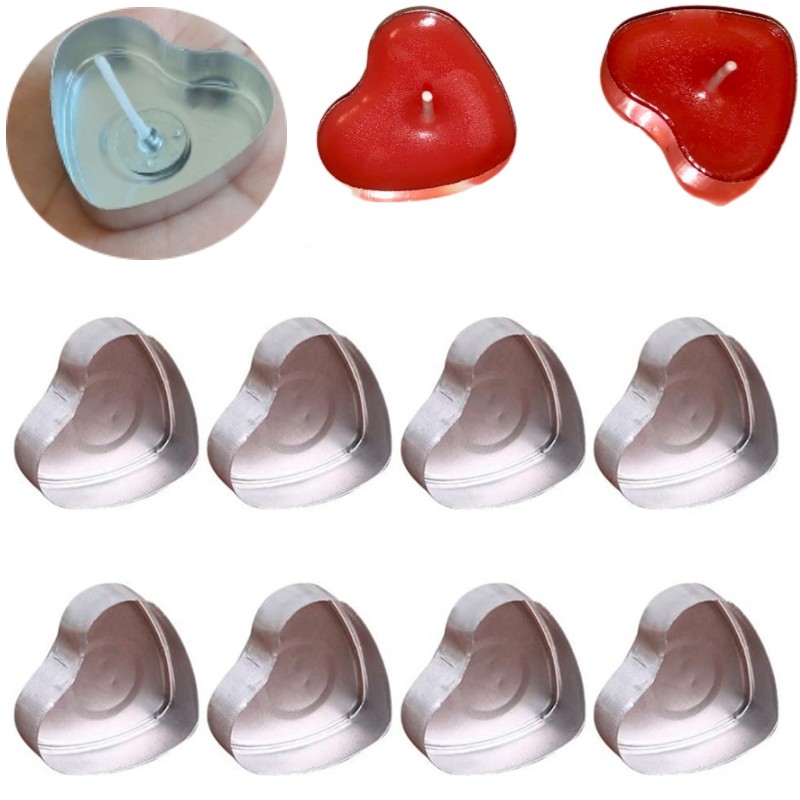 100 Sets Heart shaped Empty Al - Candle Containers review and price