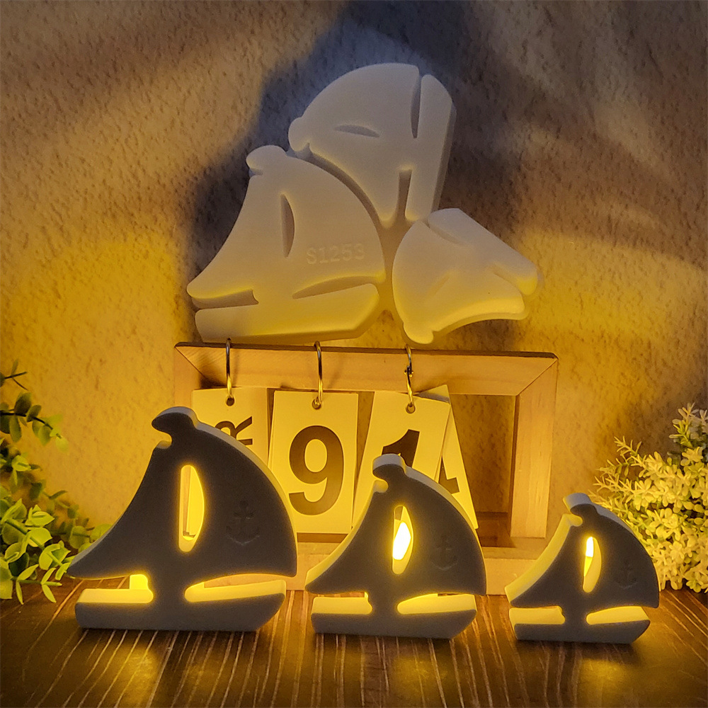 3D Sailboat Night Light Silico - Candle Lighter review and price