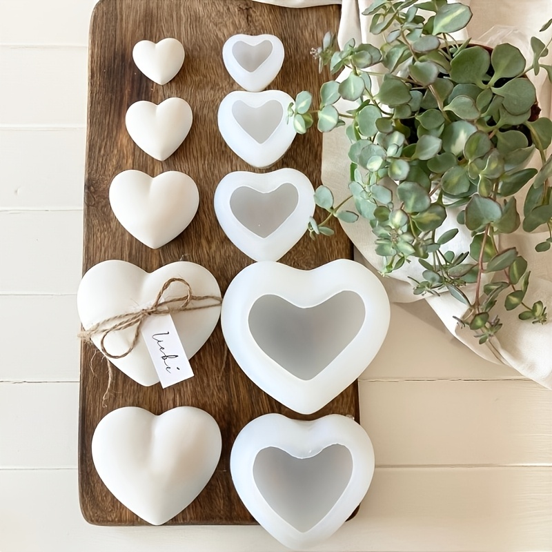 5pcs Heart-Shaped Gypsum Candl - Candle Molds review and price