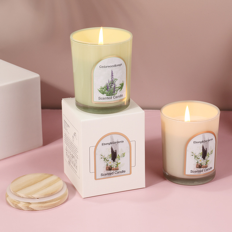 Wood cover colored glass scent - Candle Fragrance review and price