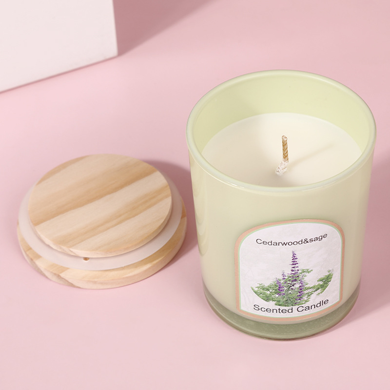 Wood cover colored glass scent - Candle Fragrance review and price
