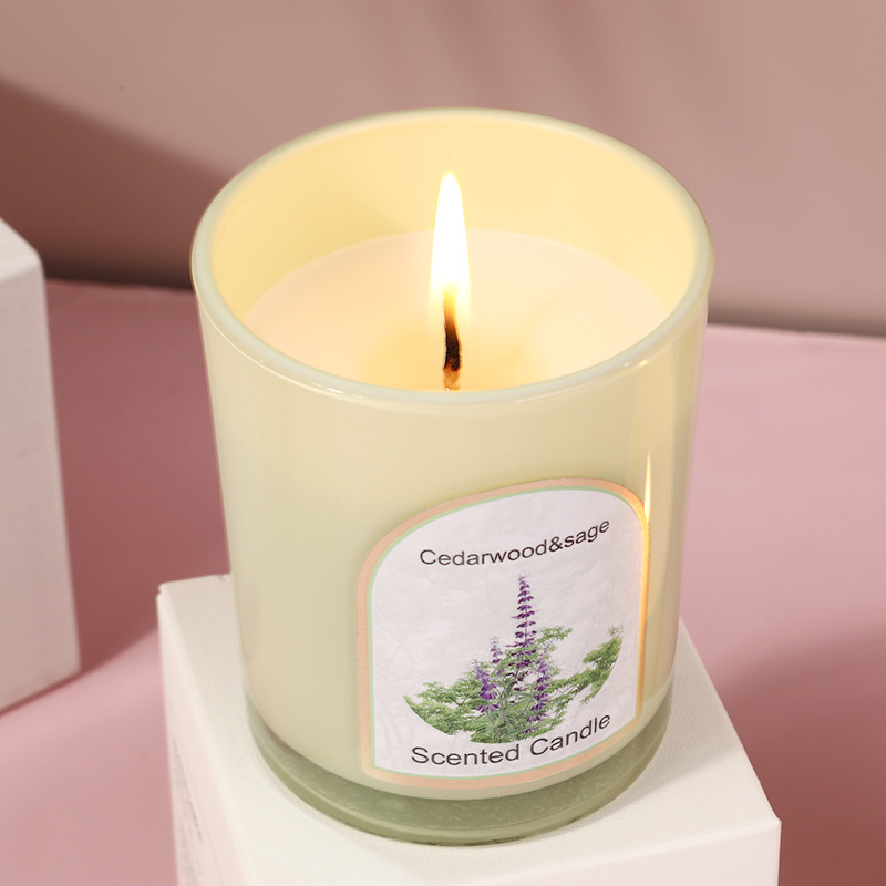 Wood cover colored glass scent - Candle Fragrance review and price