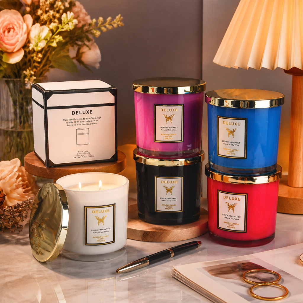 400G gold cover glass scented  - Candle Fragrance review and price