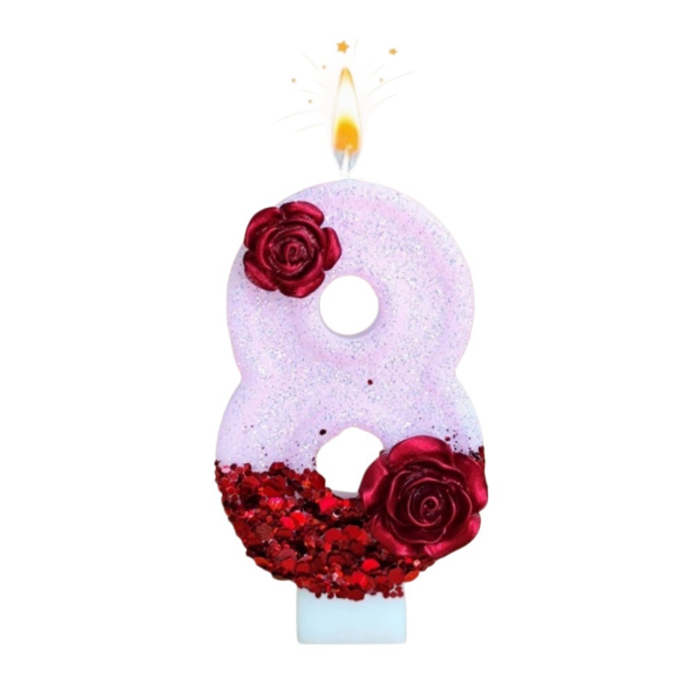 Number Pink Glitter Red Rose F - Paraffin Wax review and price