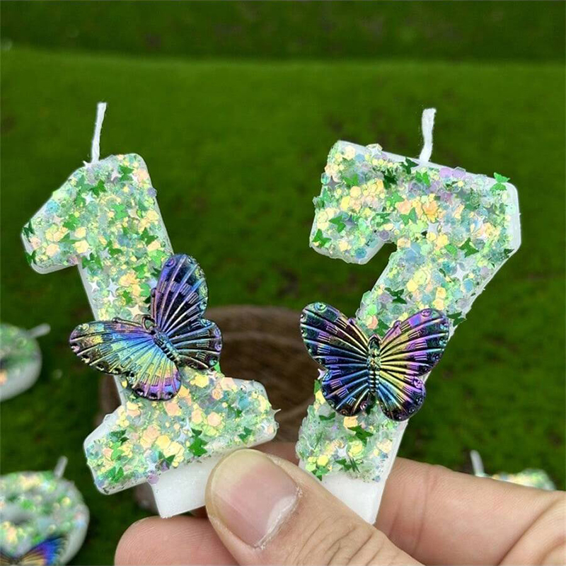 1Pc Green Sequins Number 0-9 B - Paraffin Wax review and price