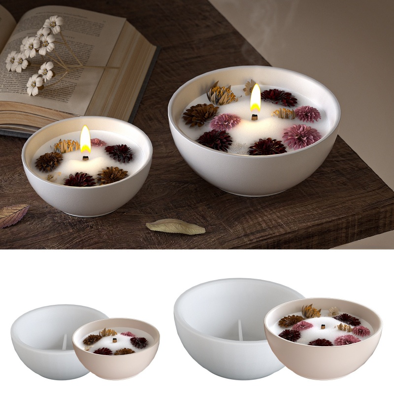 Round Candle Bowl Concrete Sil - Candle Containers review and price