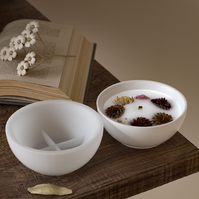 Round Candle Bowl Concrete Sil - Candle Containers review and price