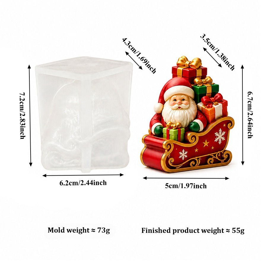 Sled Santa Claus and Gift Box  - Candle Containers review and price